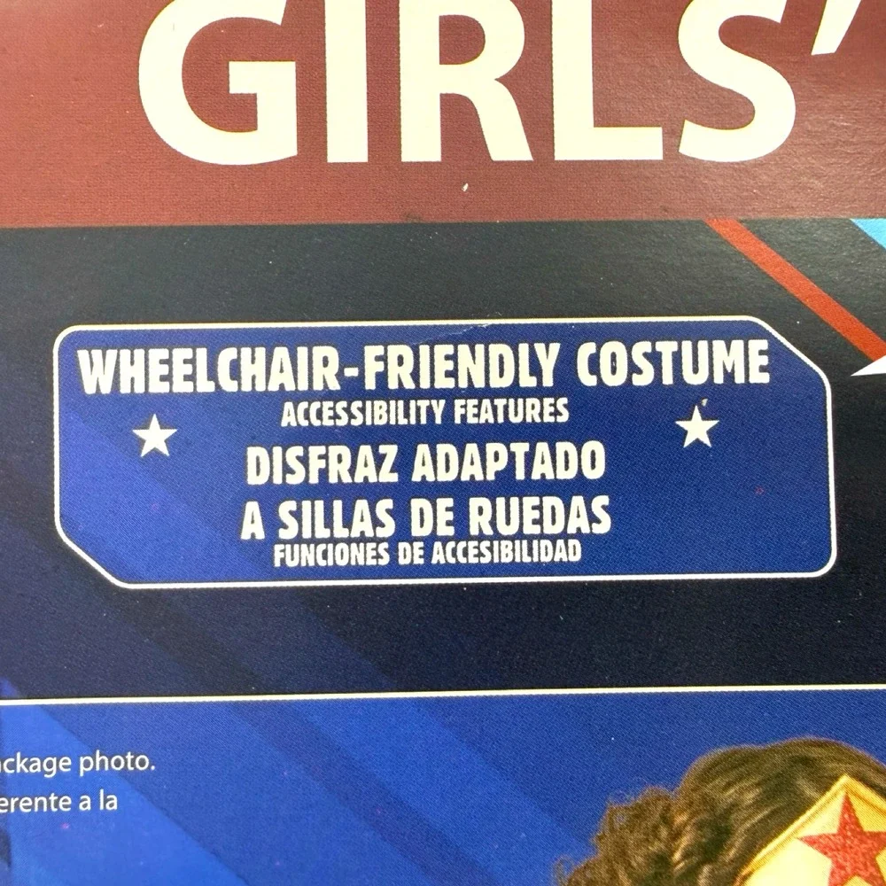 Wonder Woman Girls Adaptive Costume SMALL 6/6X Wheelchair Friendly Rubies NEW